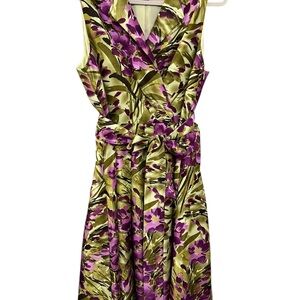 Jessica Howard Purple and Green Tie Front Sundress